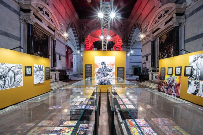 L’exposition consacrée à Tetsuo Hara au salon Lucca Comics & Games à Lucques (Italie), le 30 octobre 2025.