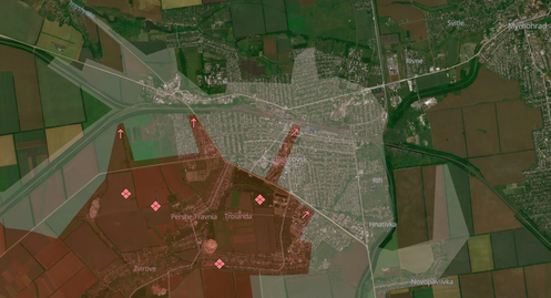 Capture d’écran de DeepState, le 5 novembre 2024. Les zones en rouge sont contrôlées par l’armée russe.
