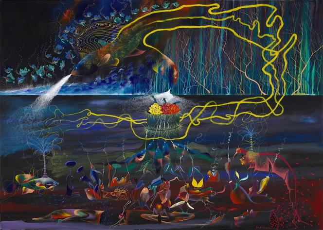 « El Clan del Pihuayo » (2025), de Rember Yahuarcani.