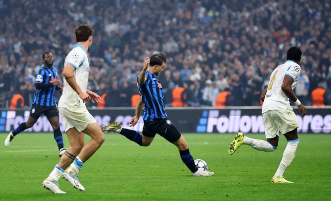 Lazar Samardzic de l’Atalanta Bergame lors du but contre l’Olympique de Marseille, en Ligue des champions, au Stade-Vélodrome, à Marseille, le 5 novembre 2025.