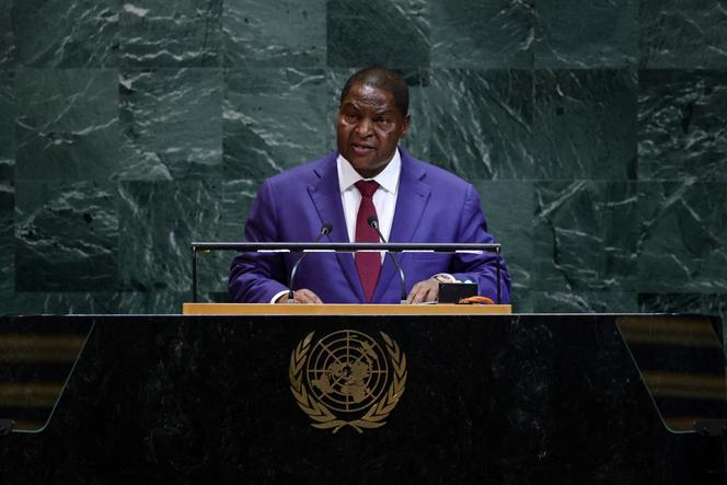 Le président centrafricain, Faustin-Archange Touadéra, lors de l’Assemblée générale des Nations unies, au siège de l’organisation à New York, le 24 septembre 2025.