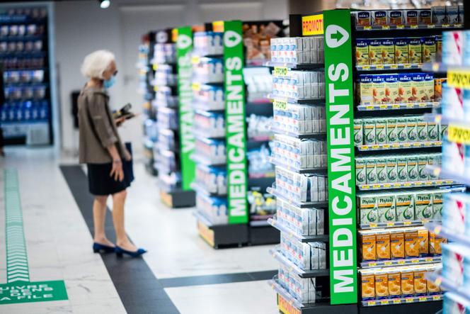 Inside a pharmacy, Paris, September 8, 2020.