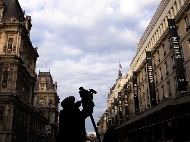 L’enseigne Shein au BHV, rue de Rivoli, à Paris, le 5 novembre 2025.