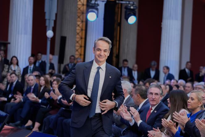 Le premier ministre grec, Kyriakos Mitsotakis, lors la Conférence de la coopération transatlantique pour l’énergie, à Athènes, en Grèce, le 7 novembre 2025.