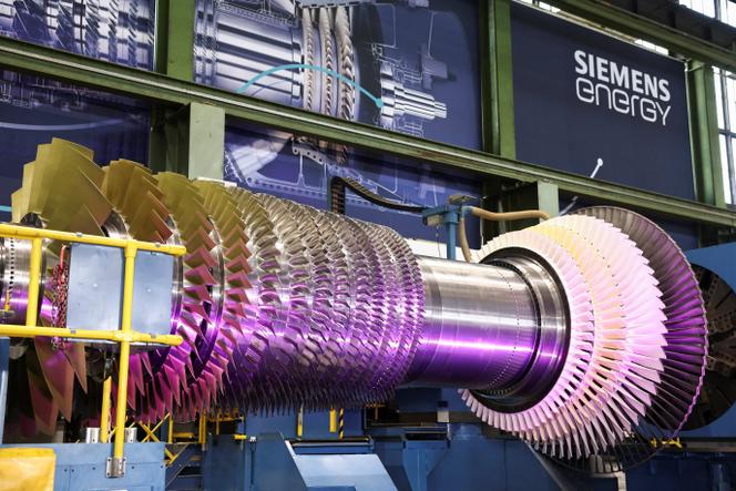Un rotor pour une turbine à gaz SGT6-8000H de  chez Siemens Energy, à Berlin, Allemagne, le 5 août 2025. 