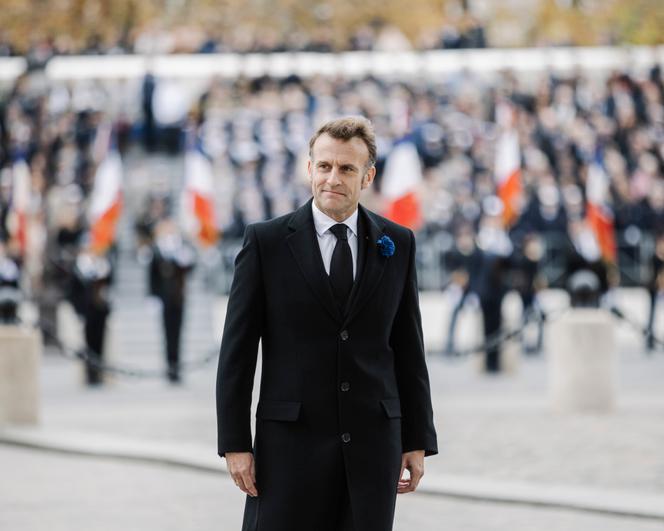 Emmanuel Macron lors du 107ᵉ anniversaire de l’armistice de 1918, à Paris, le 11 novembre 2025.