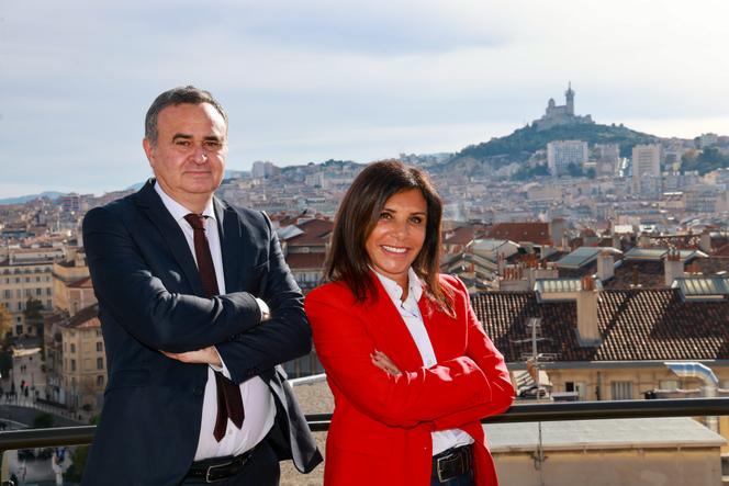 Erwan Davoux and Nora Preziosi, candidates for municipal elections, in Marseille, 11 November 2025.
