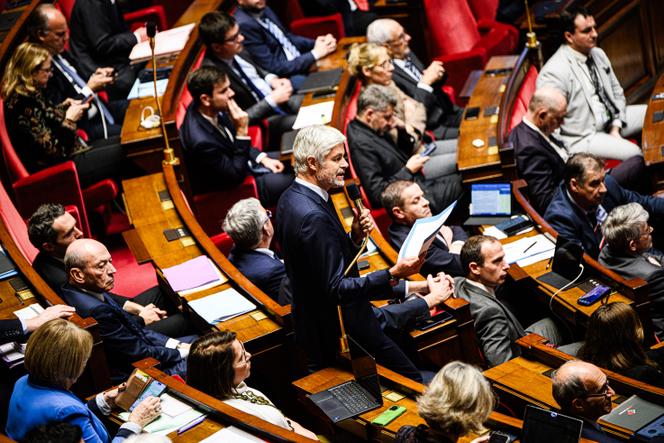 President of the deputy group Les Républicains, Laurent Wauquiez, at the National Assembly, in Paris, 12 November 2025.