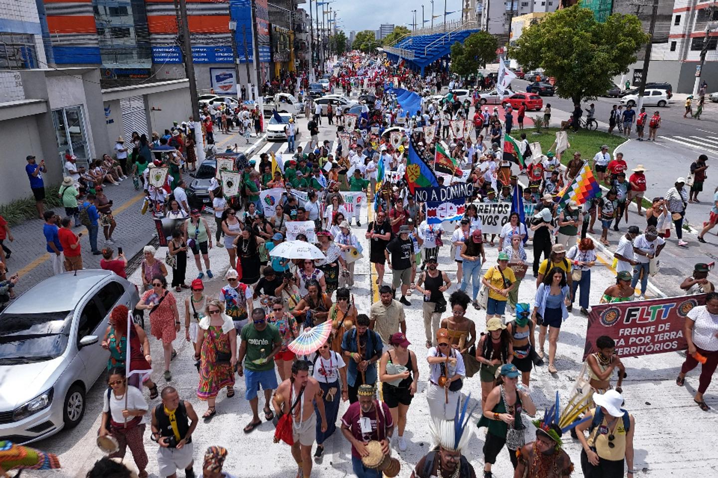 Tens of thousands march at COP30 as Indigenous-led protest shakes stalled climate talks