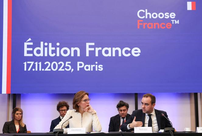 Amélie de Montchalin, Minister of Public Accounts, and Sébastien Lecornu, Prime Minister, at the Choose France summit, in Paris, 17 November 2025. 