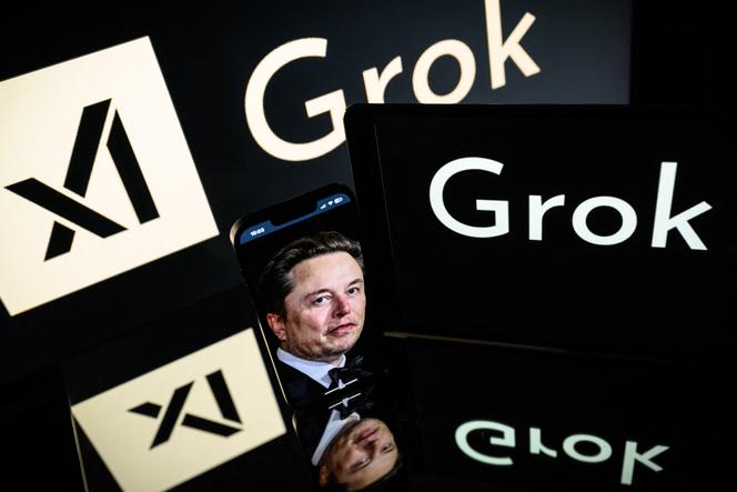 Grok est le chatbot d’intelligence artificielle générative développé par xAI, fondée par Elon Musk. A Toulouse, le 13 janvier 2025.