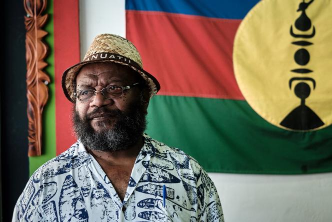 Victor Tutugoro, président du parti Union progressiste de Mélanésie (UPM), à Nouméa, le 23 septembre 2020.