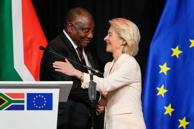 South African President Cyril Ramaphosa and European Commission President Ursula von der Leyen in Johannesburg on 20 November 2025.