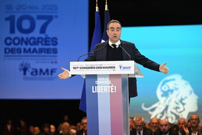 Prime Minister, Sébastien Lecornu, at the 107th Congress of Mayors, in Paris, 20 November 2025. 