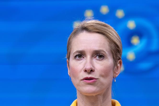 La chef de la diplomatie européenne, Kaja Kallas, au siège du Conseil europpéen, à Bruxelles, le 21 novembre 2025.