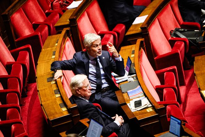 Le président du groupe La Droite républicaine, Laurent Wauquiez, lors de la discussion du projet de loi de finances pour 2026, à l’Assemblée nationale, à Paris, le 21 novembre 2025.