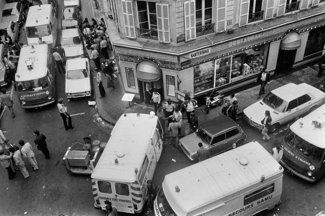 Après l’attaque du restaurant Jo Goldenberg, rue des Rosiers, à Paris, le 9 août 1982.