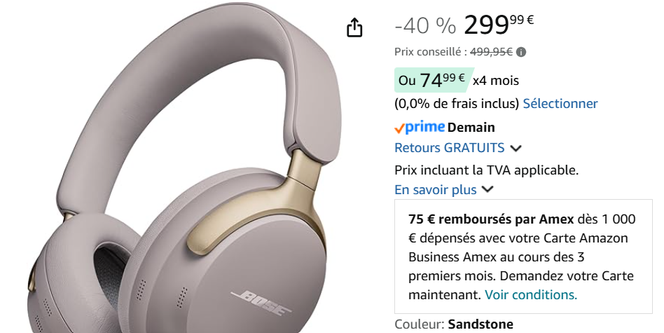 Le prix barré de ce casque est très supérieur à celui couramment constaté ces derniers mois chez divers marchands.