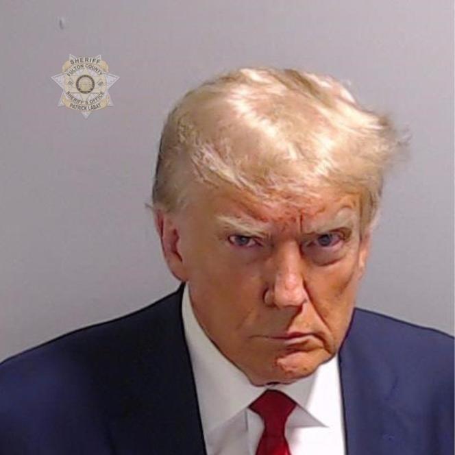 La photo d’identité judiciaire de Donald Trump, après son arrestation à la prison du comté de Fulton (Géorgie), aux Etats-Unis, le 24 août 2023.