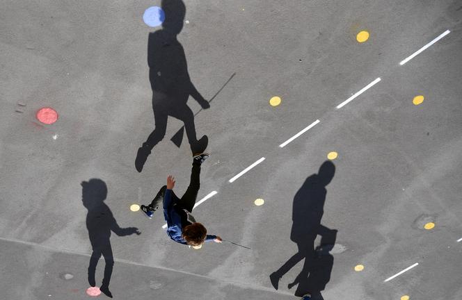 La cour d’une école parisienne, le 14 mai 2020.