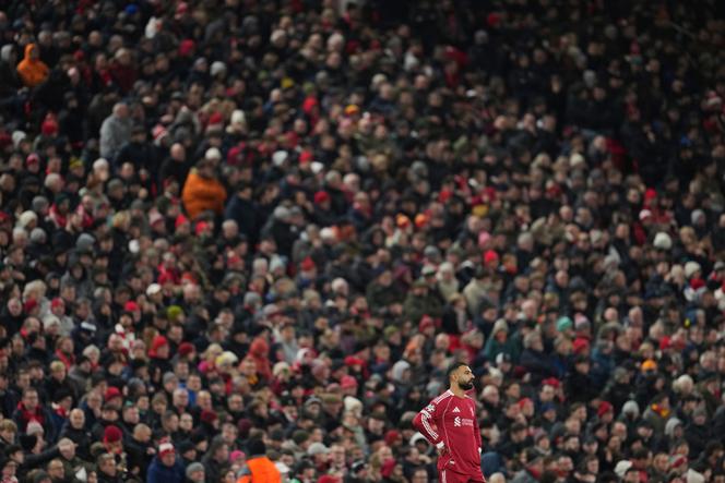L’attaquant égyptien de Liverpool, Mohamed Salah, lors du match de Ligue des champions face au PSV Eindhoven, le 26 novembre 2025, à Liverpool (Royaume-Uni).
