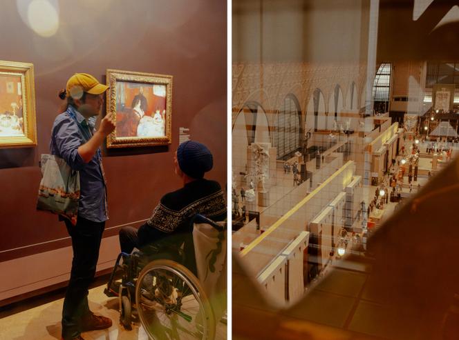 Avant l’ouverture du musée au public, un guide conférencier commente l’exposition « John Singer Sargent. Eblouir Paris », pour André, le 6 novembre 2025, à Paris.