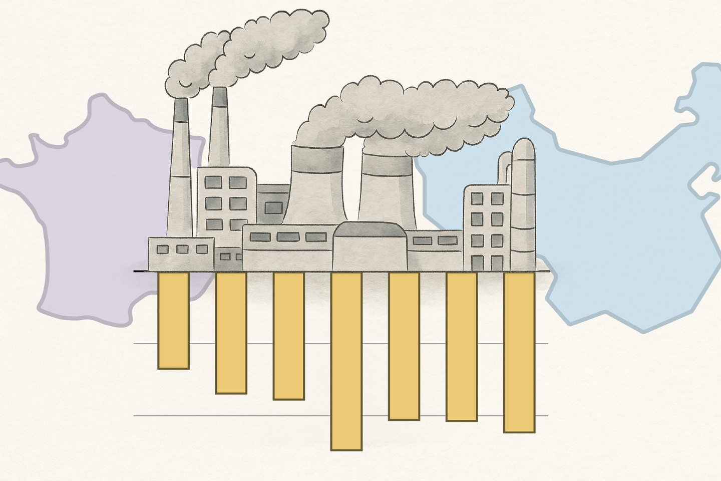 The significant trade imbalance between France and China
