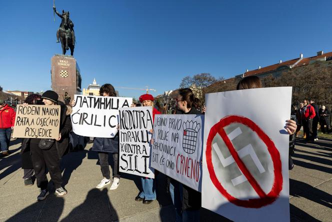 Manifestation contre le fascisme à Zagreb, le 30 novembre 2025.