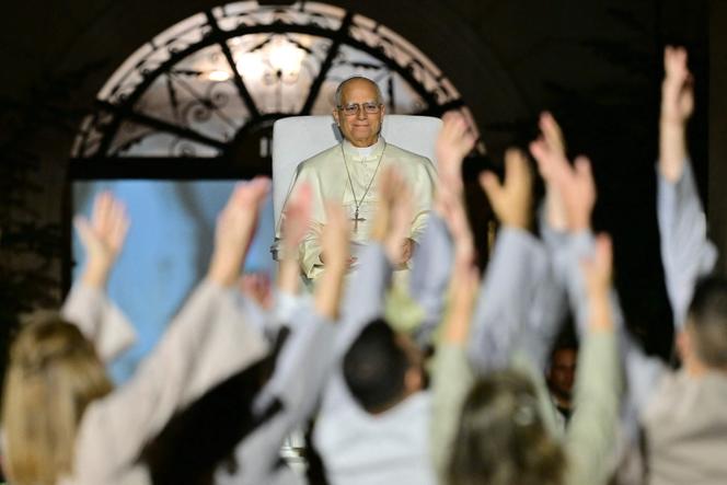 Le pape Léon XIV, lors d’une rencontre avec des jeunes au patriarcat maronite de Bkerké, au nord de Beyrouth, le 1ᵉʳ décembre 2025.