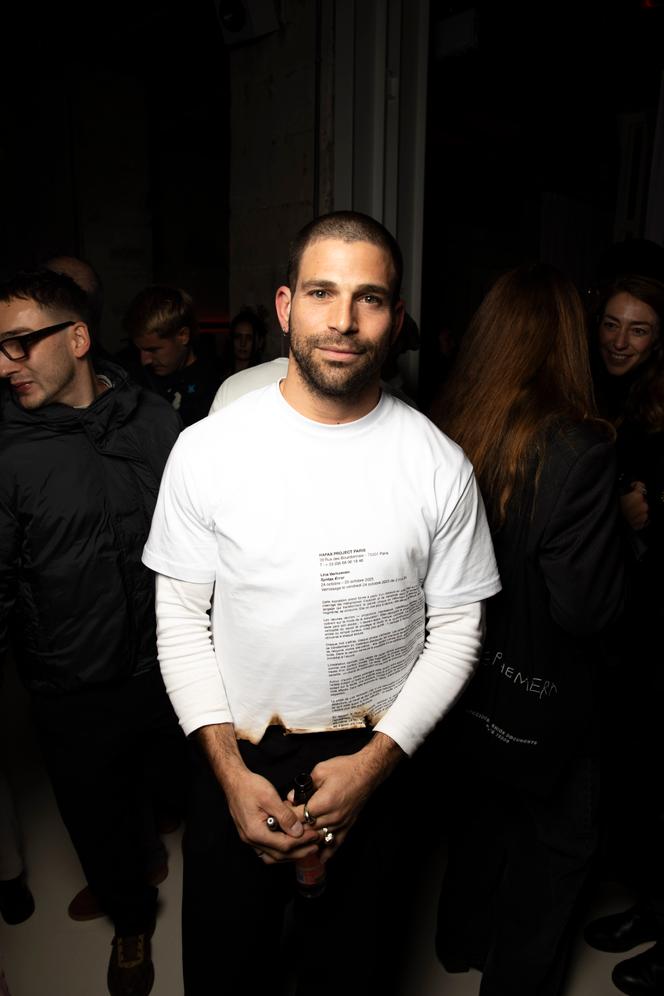 Arthur Hadade, lors d’une soirée privée organisée pendant la semaine de l’art, à Paris, en octobre.