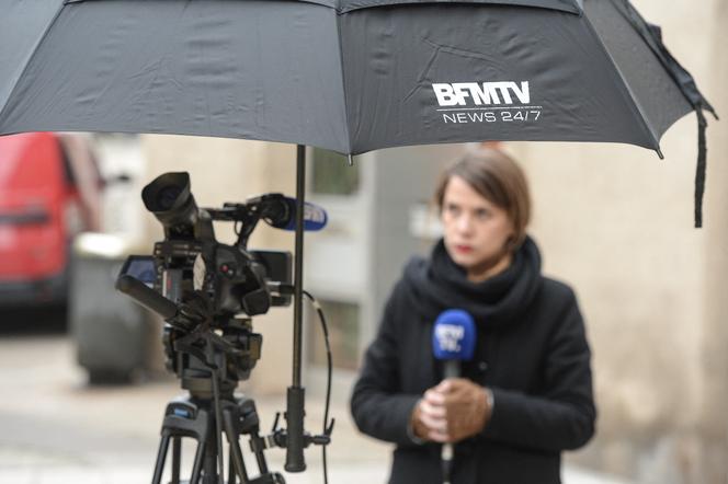 Une journaliste de BFM-TV,  à Vesoul, le 31 janvier 2018.