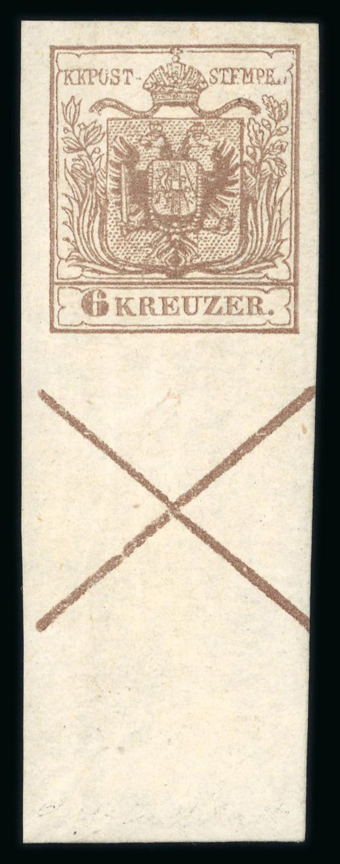 Autriche, 1850, 6 kreuzer, estimation de 15 000 à 30 000 francs suisses.
