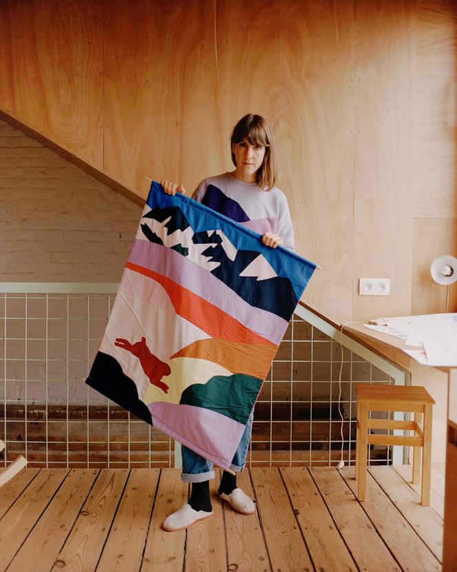 Fanny Dreyer chez elle à Bruxelles, le 28 octobre 2025.