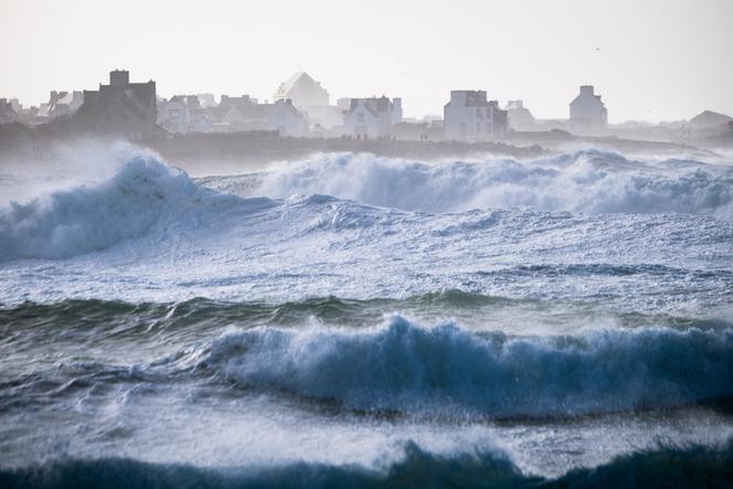 Vue de Penmarch lors de la tempête Bella, le 28 décembre 2020.