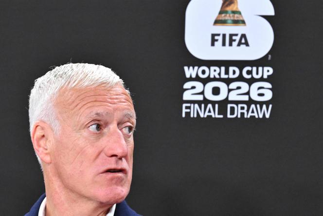 Didier Deschamps, le sélectionneur de l’équipe de France, lors du tirage au sort de la Coupe du monde 2026, à Washington, le 5 décembre 2025. 