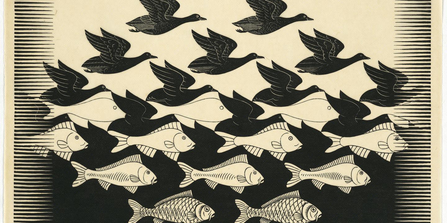 Escher, un « mathémagicien » remis en perspective à la Monnaie de Paris