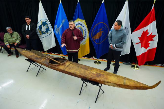 Lors de la restitution d’artefacts inuits au musée canadien de l’histoire à Gatineau, au Québec, le 9 décembre 2025.