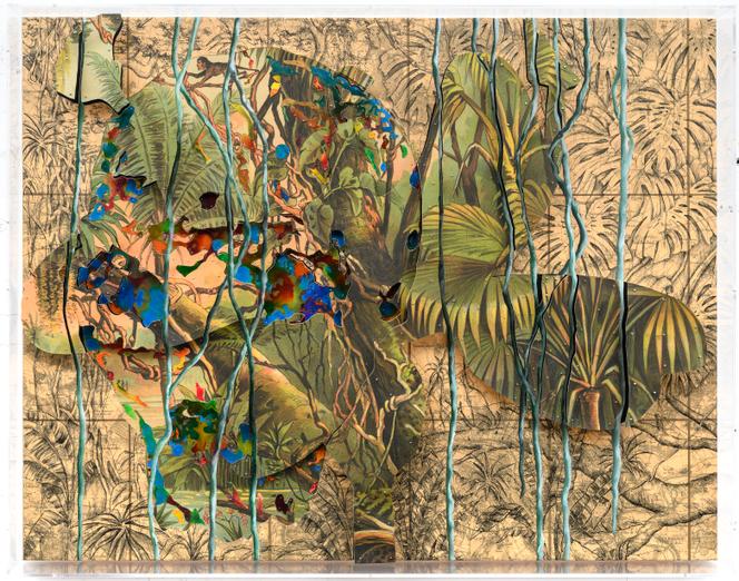 « Au-delà de ça », Pietro Ruffo, Galerie Pron, Paris, jusqu’au 31 janvier. Photo Pietro Ruffo, Antropocene 113, 2025.