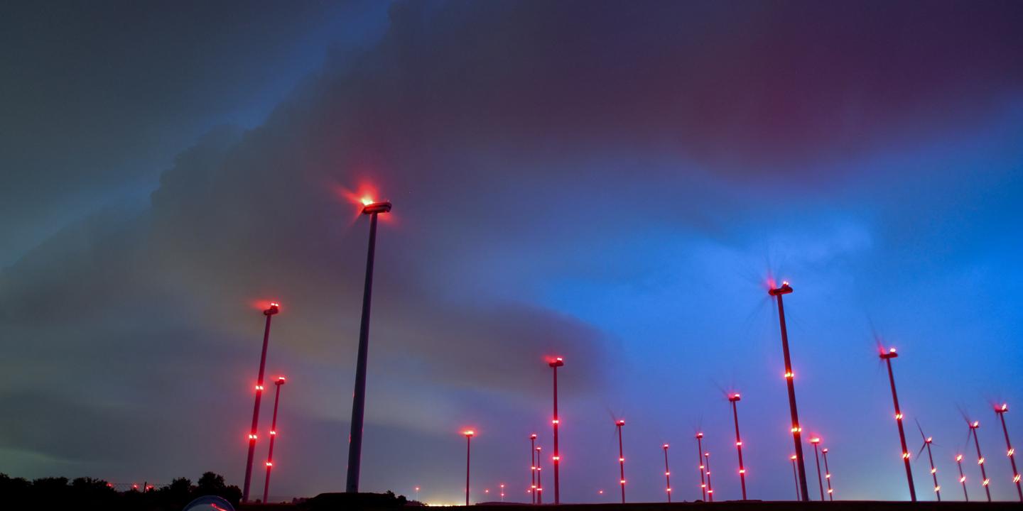 Sur les éoliennes, les balises rouges allumées en continu néfastes pour les chauves-souris