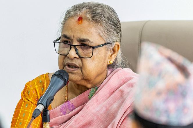 La première ministre du Népal, Sushila Karki, à Katmandou, au Népal, le 14 septembre 2025. 