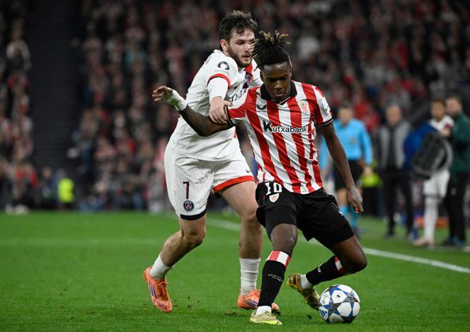 Le PSG de Khvicha Kvaratskhelia (à gauche) a été tenu en échec (0-0) en Ligue des champions par l’Athletic Bilbao, en Espagne, le 10 décembre 2025.