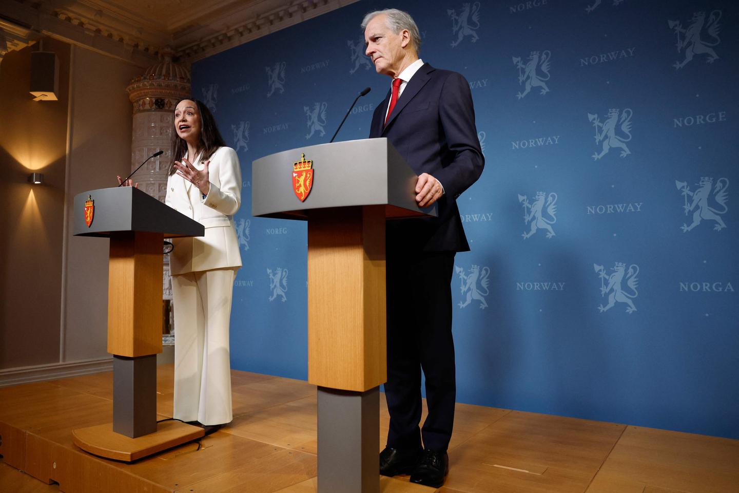 A Olso, Maria Corina Machado, Prix Nobel de la paix, assure quâ€™elle ira au bout de sa lutte...