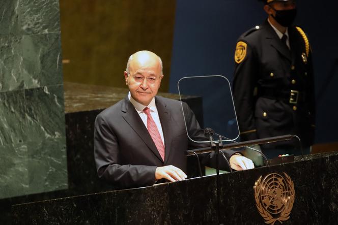 Barham Saleh, entonces presidente de Irak, en la sede de las Naciones Unidas en Nueva York el 23 de septiembre de 2021.