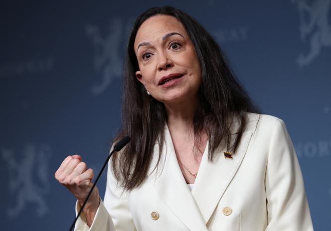 Maria Corina Machado lors d’une conférence de presse à Oslo, le 11 décembre 2025. 