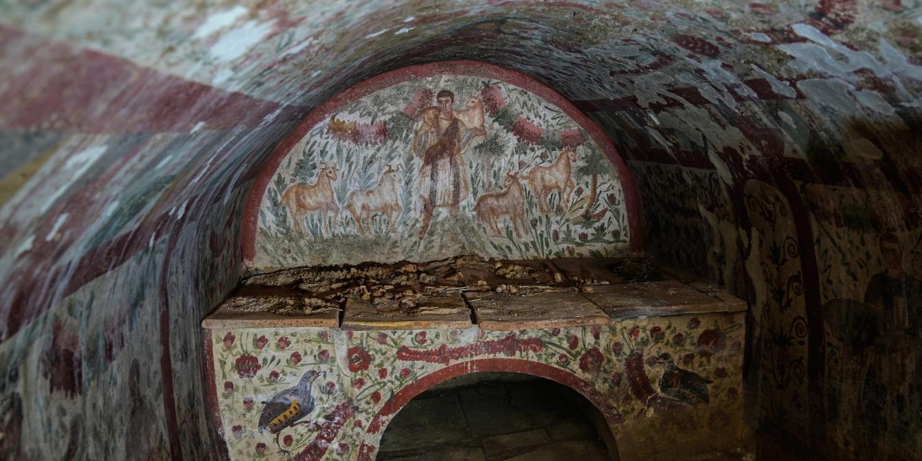 Early Christian fresco depicting Jesus as the Good Shepherd discovered in  Turkey