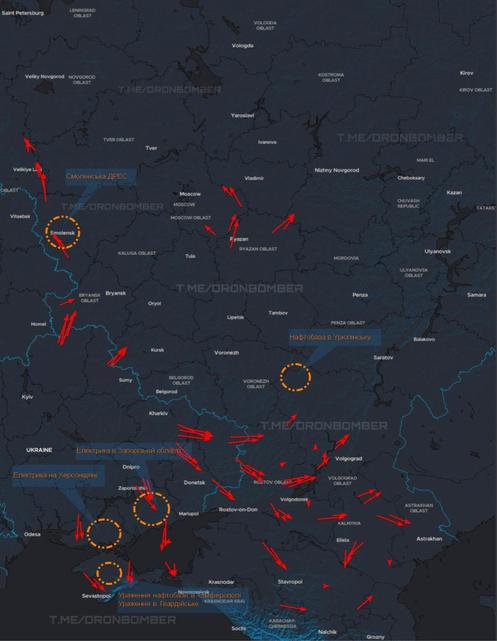 L’attaque lancée par l’Ukraine, les informations concernant les itinéraires proviennent de sources russes.
