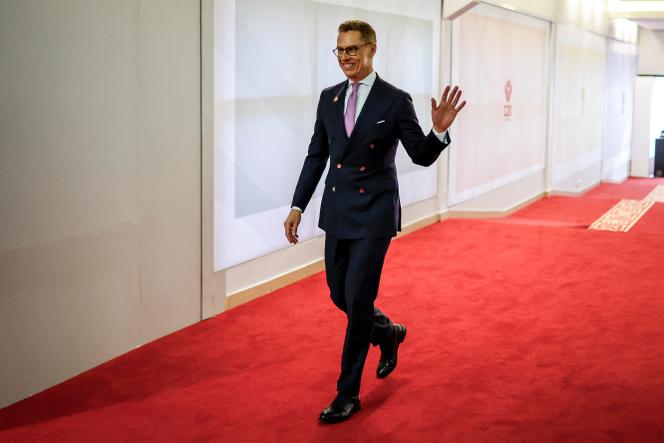 Le président finlandais, Alexander Stubb, au sommet des dirigeants du G20 au Nasrec Expo Centre de Johannesburg, le 23 novembre 2025.