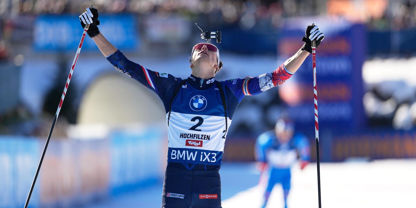 Biathlon : Eric Perrot succède à Quentin Fillon Maillet et s’impose pour la première fois lors d’une poursuite, à Hochfilzen