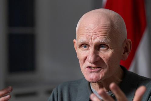 Ales Bialiatski, à Vilnius (Lituanie), le 14 décembre 2025.