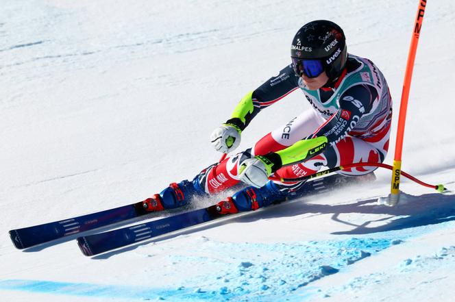 La Française Romane Miradoli lors du super-G de Saint-Moritz (Suisse), le 14 décembre 2025. 